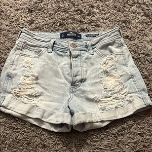 Hollister Light Wash Ripped Jean Shorts